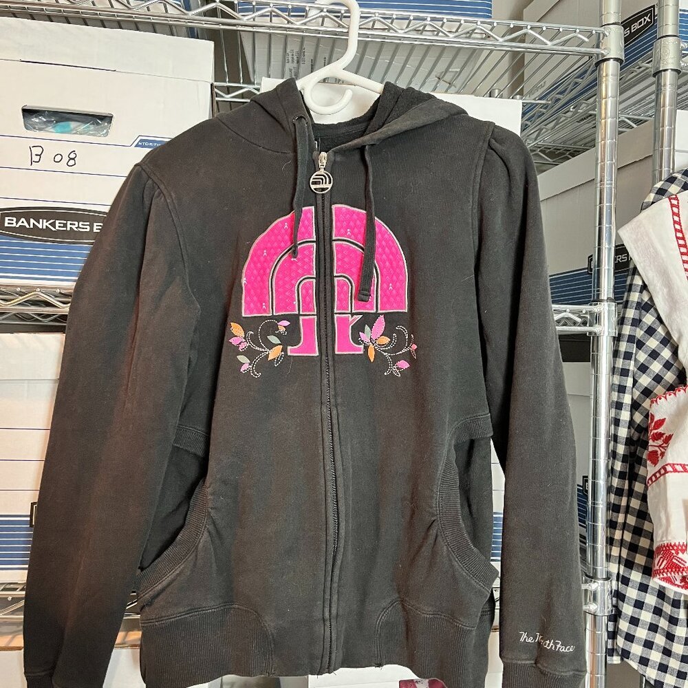 Women's The North Face Full Zip Hoodie, Floral embellishments, Size M